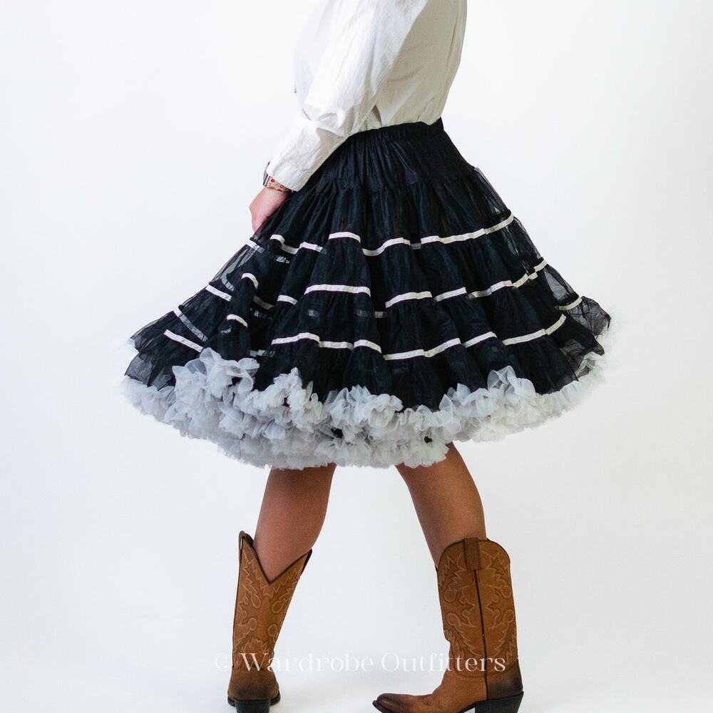 Vintage 70's Western Puffy Tulle Cowgirl Skirt Tutu - Picture 4 of 13